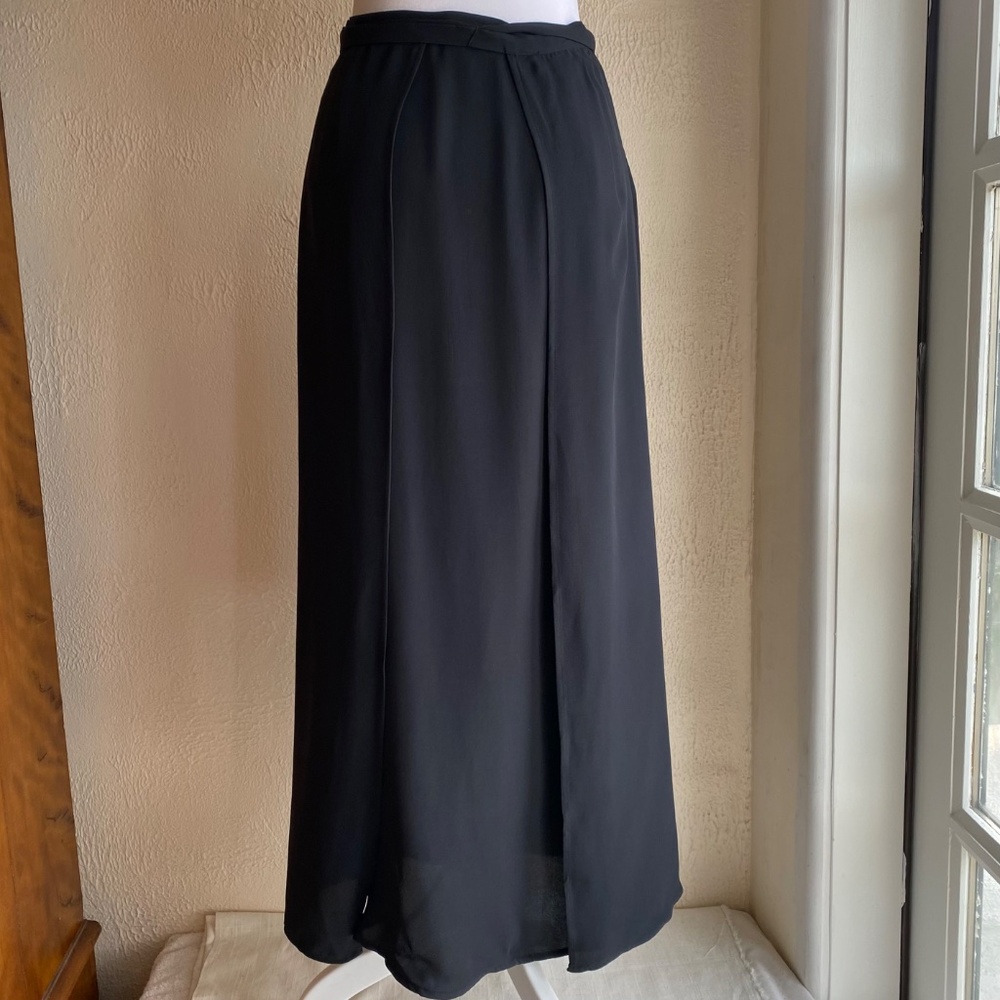 Banana Republic black silk crepe wrap maxi skirt Size 4 - Picture 5 of 15